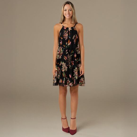 Frnch Paris Silk Blend Floral Halter Dress Sz Medium - Picture 14 of 14